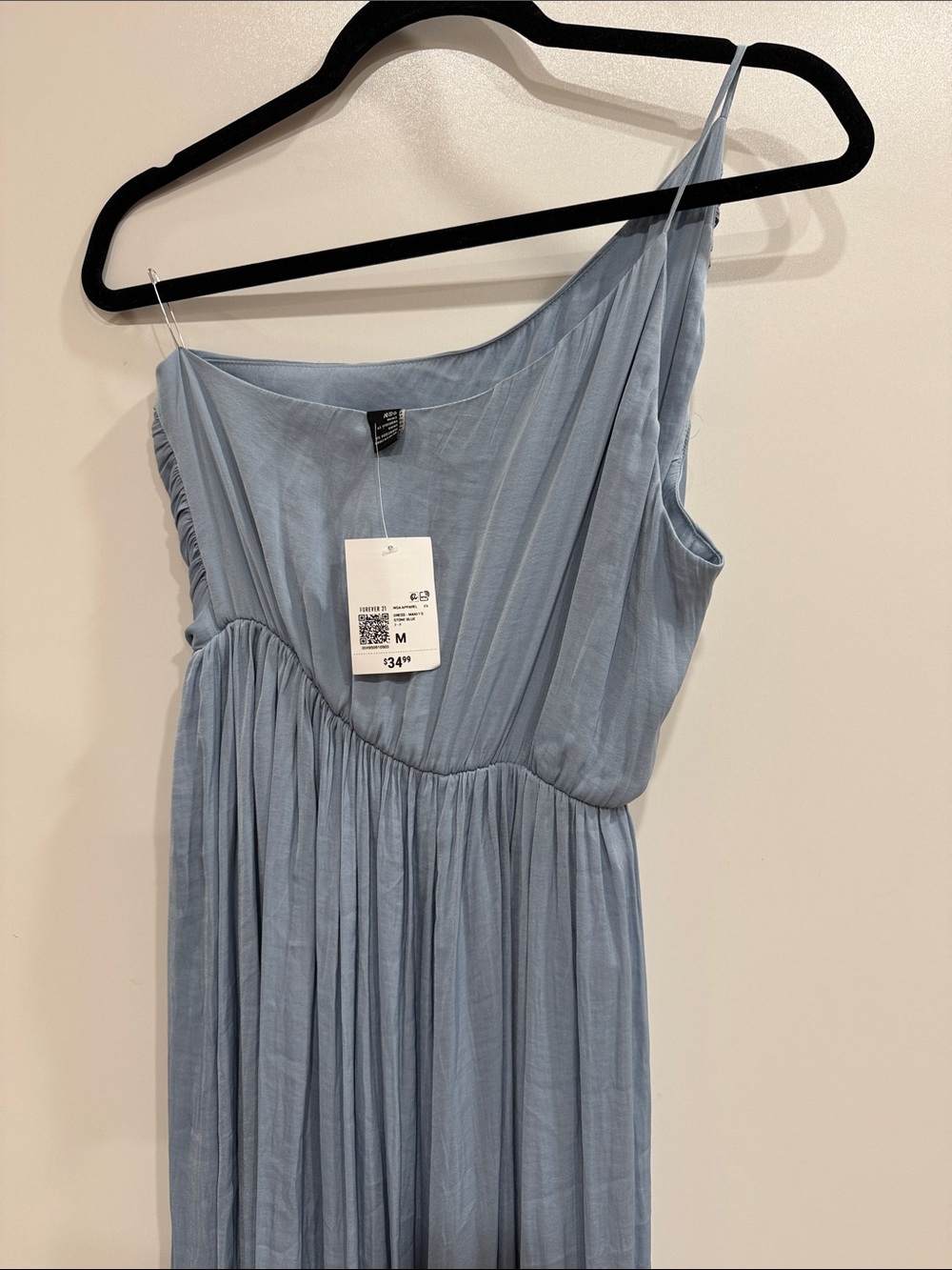 Light Blue One-Shoulder Maxi Dress - Picture 2 of 5